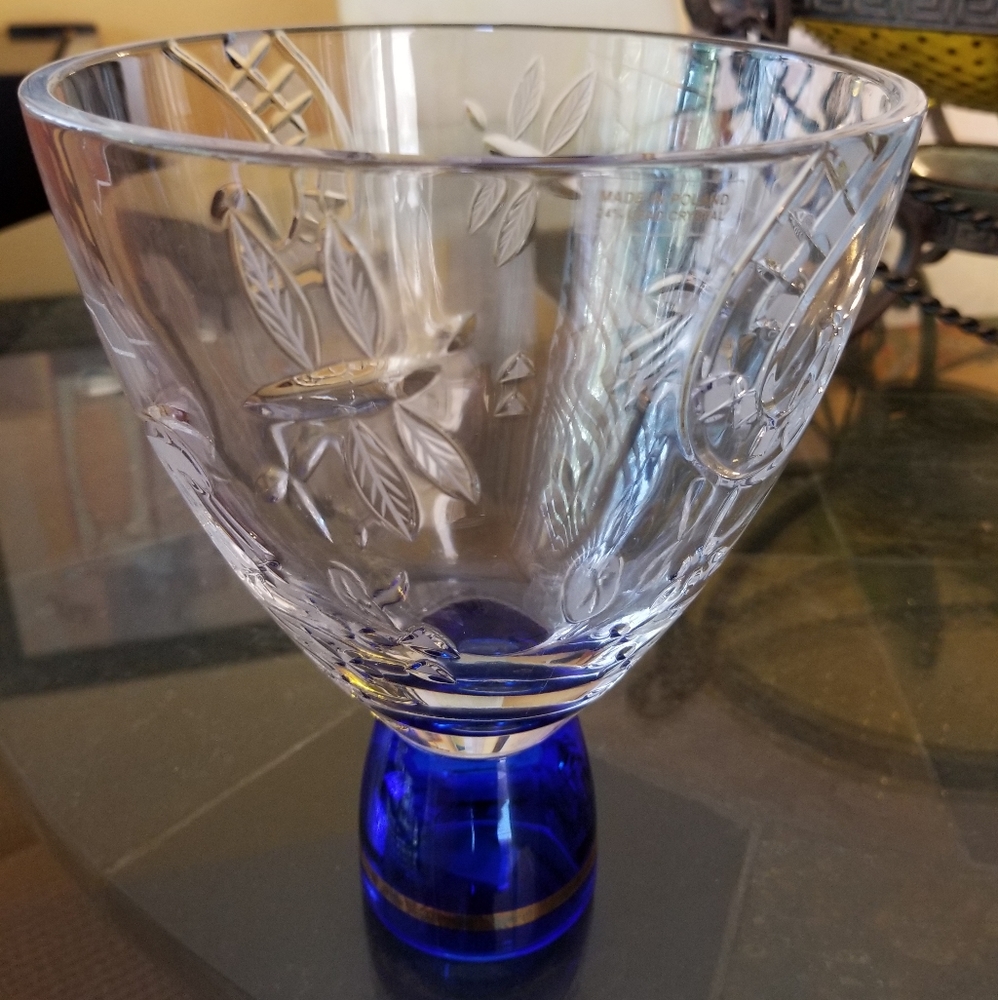 Lead Etched crystal vase